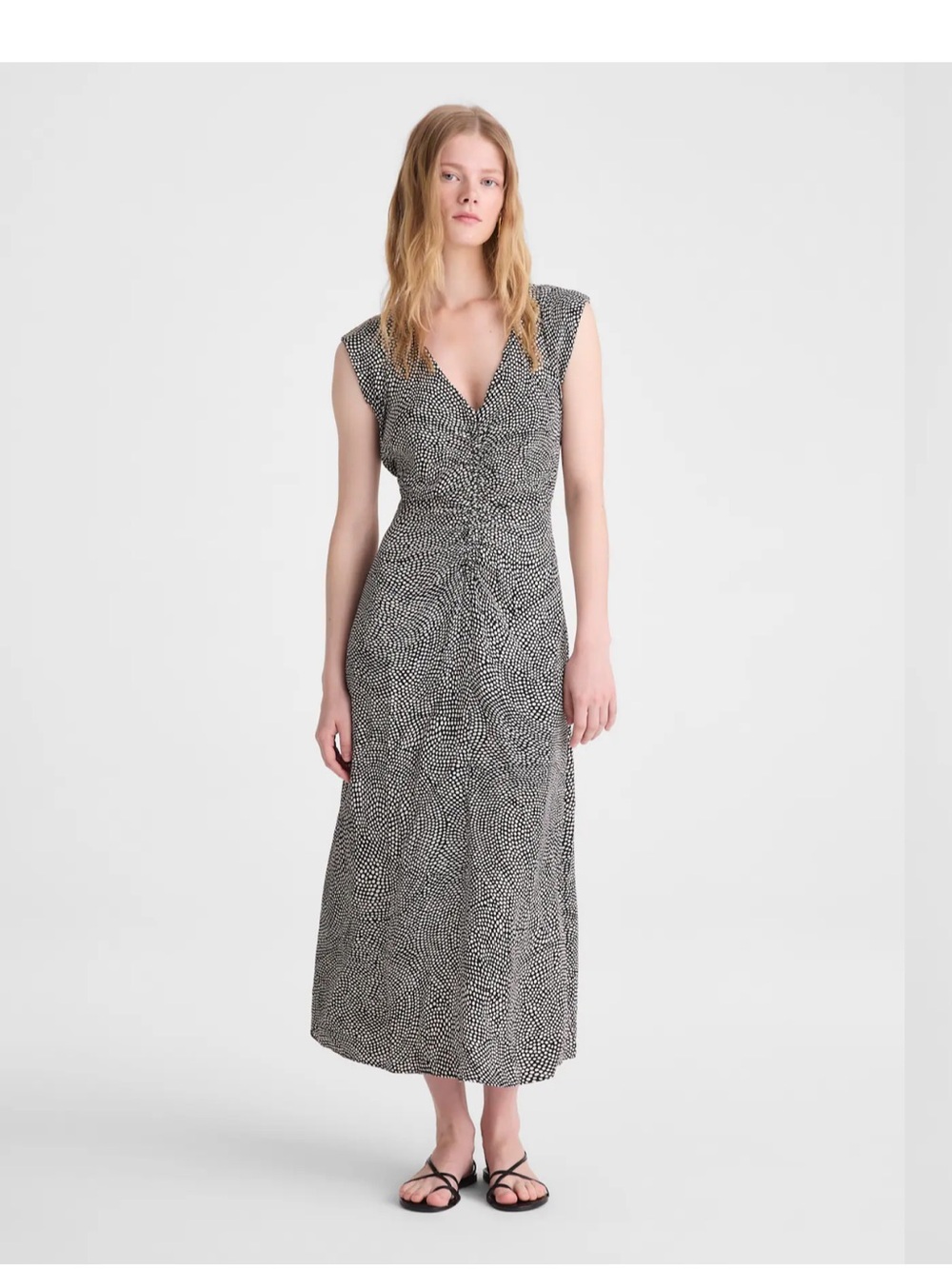 Madewell Ruched flutter sleeve Midi dress Sz 4